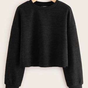 Shein black ribbed crop top. Size medium.